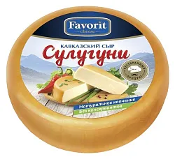 Сыр ФАВОРИТ ЧИЗ Сулугуни копченый бзмж 45% в/у 300г