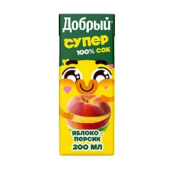 Сок ДОБРЫЙ Актив кид яблоко персик 0.2л