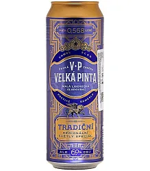 Пиво ВЕЛКА ПИНТА Традиционное светлое пастер 6% ж/б 0.568л