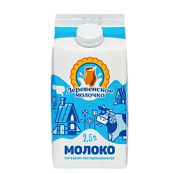 Молоко ДЕРЕВЕНСКОЕ МОЛОЧКО пастер бзмж 2.5% пюр/пак 1400г
