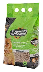 Наполнитель для туалета КОШКИНО ЛУКОШКО Древесный 5л