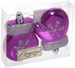 Елочная игрушка СЕРПАНТИН Волшебные варежки фиолетовые 2шт арт.201-2106