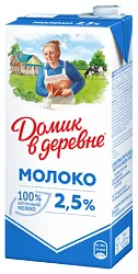 Молоко ДОМИК В ДЕРЕВНЕ ультрапастер бзмж 2.5% пюр/пак 950г