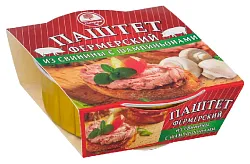 Паштет ХАНГРОУ Фермерский из свинины с шампиньонами л/у 90г
