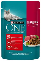 Корм для кошек ПУРИНА ВАН с говядиной и морковью для стерилизованных 75г