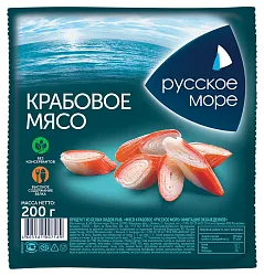 Крабовое мясо РУССКОЕ МОРЕ с/м 200г