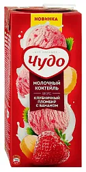 Коктейль молочный ЧУДО клубника пломбир банан бзмж 2% 960г