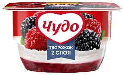 Десерт творожный ЧУДО малина ежевика бзмж 4.2% 100г