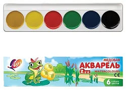 Акварель ЛУЧ Зоо медовая без кисти 6цв арт.19С1246-08