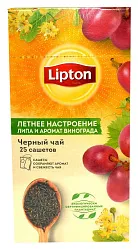 Чай ЛИПТОН Летнее настроение черный 25пак пирамидки