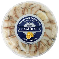 Сельдь КАМШАТ с лимоном в масле 180г