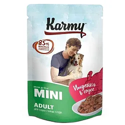 Корм для собак КАРМИ Мини индейка в соусе 80г