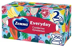Салфетки бумажные ЗЕММА Эвридей 2сл карт/уп 250шт