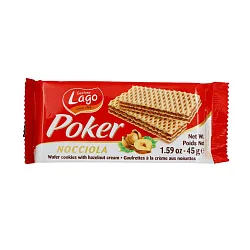 Вафли ГАСТОНЕ ЛАГО Покер с кремом из фундука 45г