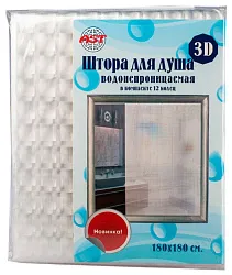 Штора в ванну ПЕВА 3D квадраты 180*180см арт.505944