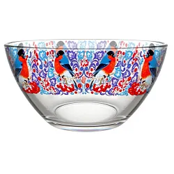 Салатник ГУСЬ ХРУСТАЛЬ Снегири на рябине 700мл