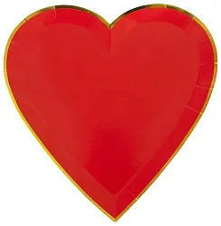 Тарелки СФЕРА Сердце красные бумажные 17см 6шт