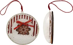 Елочное украшение ТАМ-ТАМ Пряничная снежинка в шаре арт.TS8209-18B-3