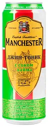 Напиток слабоалкогольный МАНЧЕСТЕР Джин Тоник с соком лайма 7.2% ж/б 0.45л