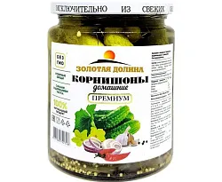 Корнишоны ЗОЛОТАЯ ДОЛИНА с перцем чили с/б 500мл
