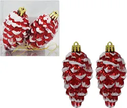 Елочные украшения ТАМ ТАМ Шишки бургунди 2шт арт.SYQD-0122122