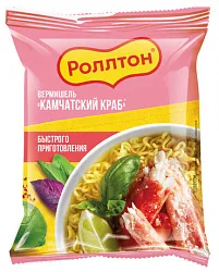 Лапша б/п РОЛЛТОН со вкусом камчатского краба м/у 60г