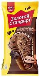 Мороженое ЗОЛОТОЙ СТАНДАРТ Пломбир шоколадный и брауни бзмж 90г