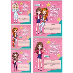 Тетрадь Будь звездой клетка 12л в ассортименте арт.Т12-2349