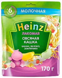 Каша ХАЙНЦ овсяная банан яблоко земляника молочная бзмж м/у 170г