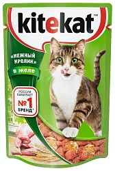 Корм для кошек КИТЕКЕТ Нежный кролик в желе 85г