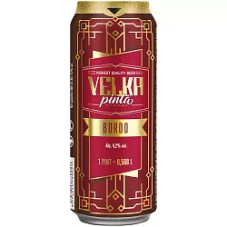 Пиво ВЕЛКА ПИНТА Бордо темное пастер 4.2% ж/б 0.568л