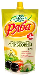 Майонез РЯБА Оливковый провансаль д/пак 390г