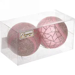 Набор шаров СЕРПАНТИН Бриллиант 8см розовый 2шт