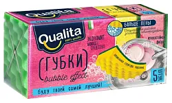 Губка кухонная КВАЛИТА Бабл эффект 5шт