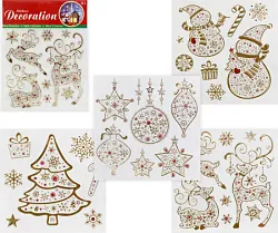 Наклейка на окно Новый год 24*18см золото в ассортименте арт.6010-4