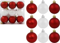 Набор елочных шаров ТАМ-ТАМ красно-жемчужный белый Д5см 9шт арт.SYQA-012248-1