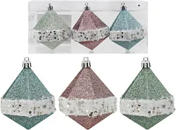 Набор елочных игрушек ТАМ-ТАМ Ромбы 3шт в ассортименте арт.SY23QJHB-294