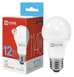 Лампа светодиодная ИН ХОУМ A60 12Вт 6500К 1140Лм Е27