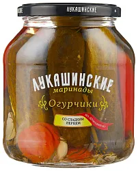 Огурчики ЛУКАШИНСКИЕ по-домашнему со сладким перцем с/б 670мл