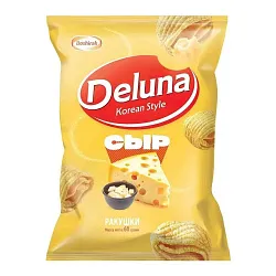 Снеки кукурузные ДЕЛУНА Ракушки со вкусом сыра 60г