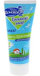 Крем ДОМОВОЙ ПРОШКА тройной удар от комаров 4часа 75мл