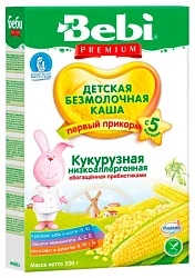 Каша БЕБИ ПРЕМИУМ кукурузная низкоаллегенная с пребиотиками безмолочная карт/уп 200г