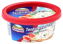 Сыр творожный ХОХЛАНД с ветчиной и зеленью бзмж 60% 140г