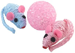 Набор игрушек для кошек ТРИОЛ Мяч и мыши 2шт арт.XW7005