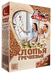 Гречневые хлопья СНЕГИРИ карт/уп 400г