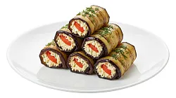 Баклажаны жареные с помидорами и чесноком