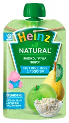 Пюре ХАЙНЦ яблоко груша творог бзмж м/у 90г