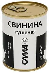 Свинина тушеная ЧЕРНЫЙ СТАНДАРТ ж/б 338г
