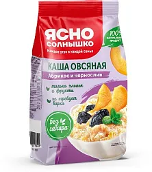 Каша овсяная ЯСНО СОЛНЫШКО с абрикосом и черносливом м/у 300г