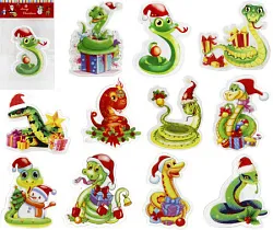 Наклейка на окно Год Змеи 15*25см в ассортименте арт.6010-7